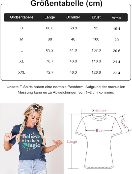 Tricou de vară pentru femei,  gri Believe in The Magic M [6]