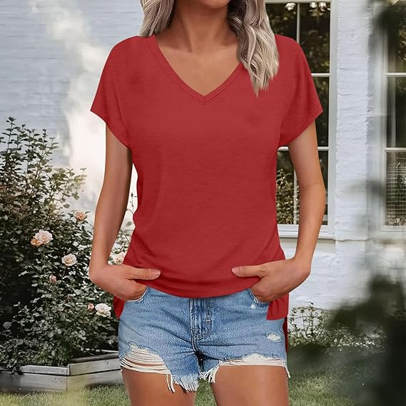 Tricou de vară pentru femei,  rosu 2XL [4]
