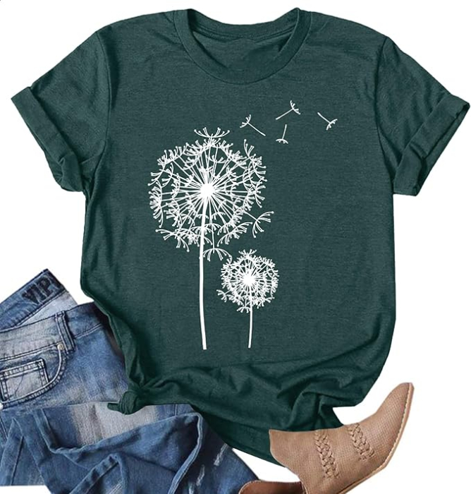 Tricou de vară pentru femei,  verde cu model S [3]