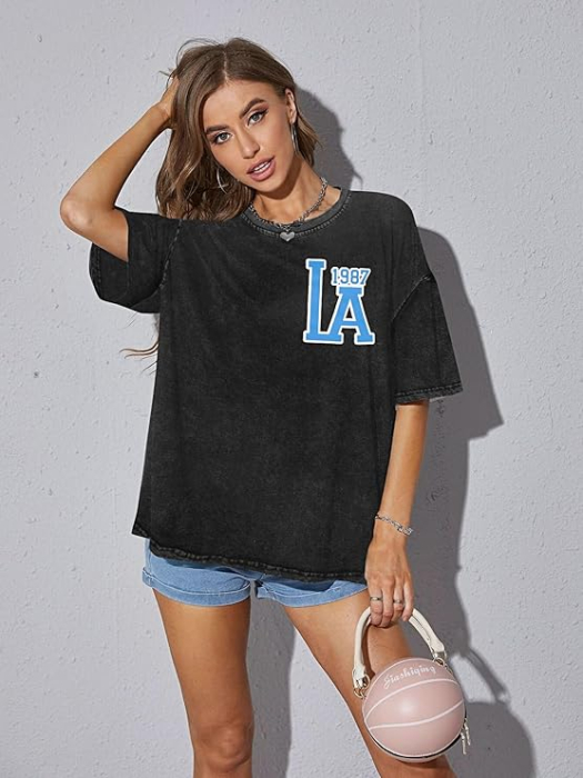 Tricou de vară pentru femei,  gri cu imprimeu 2XL [2]