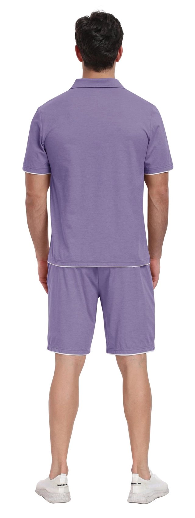 Trening de vară pentru barbati,  tricou si pantaloni mov XL [3]