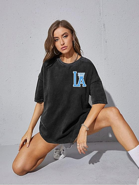 Tricou de vară pentru femei,  gri cu imprimeu 2XL [3]