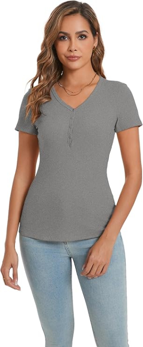 Tricou pe corp, de vară pentru femei,  gri S [6]