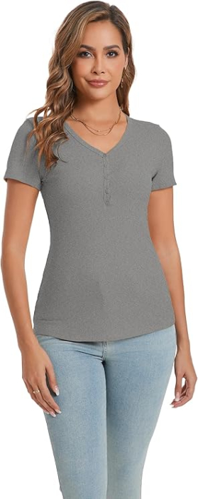 Tricou pe corp, de vară pentru femei,  gri S [5]