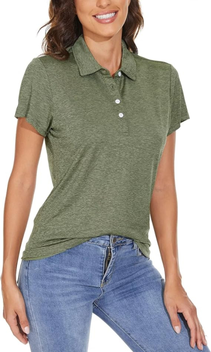 Tricou Polo verde Damă MAGCOMSEN, Mânecă Scurtă, Uscare Rapidă, Golf și Tenis, XL [3]