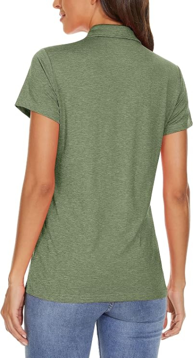 Tricou Polo verde Damă MAGCOMSEN, Mânecă Scurtă, Uscare Rapidă, Golf și Tenis, XL [4]
