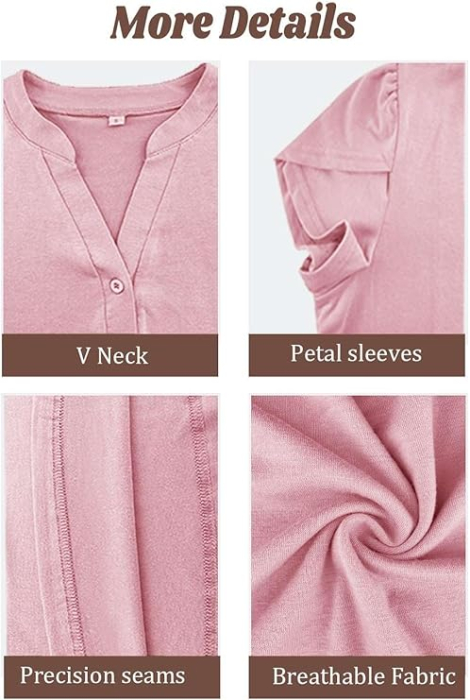 Tricou larg de vară pentru femei,  Roz L [5]