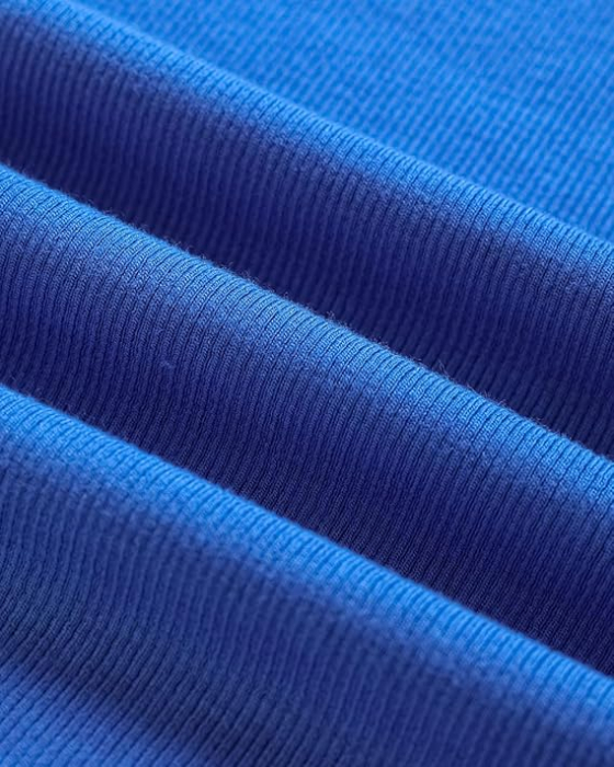 Tricou mulat, cu dungi, slim fit, de vară, cu guler rotund, mânecă scurtă, elastic S albastru [2]