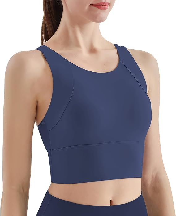 Bustiera sport, sutien elastic pentru compresie corporala, albastru L [1]