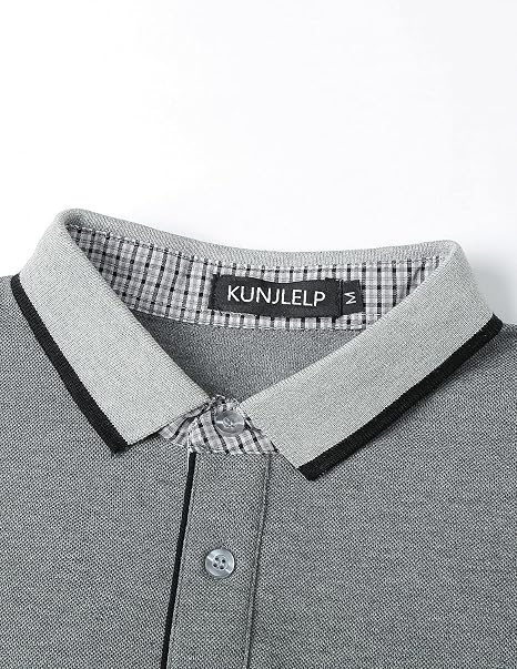 Tricou gri Polo barbati, Mânecă Scurtă, Regular Fit, Casual Golf, L [4]
