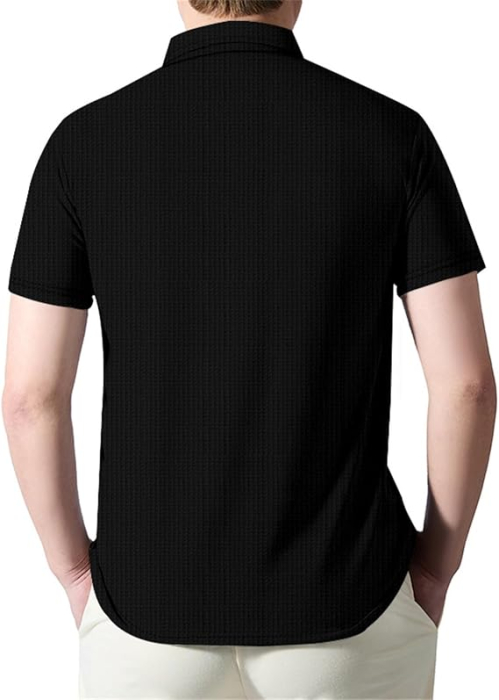 Tricou polo de vara pentru barbati, cu fermoar, negru S [3]