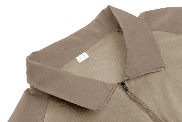 Tricou tactic de camuflaj cu fermoar 1/4, respirabil, cu guler ridicat, kaki XL [4]