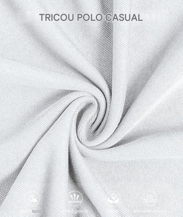 Tricou polo de vara pentru barbati, respirabil, alb L [5]