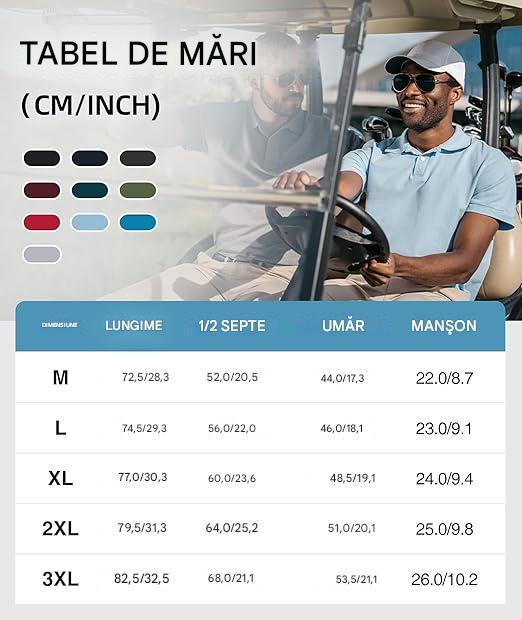 Tricou polo pentru barbati, lejer, respirabil, gri inchis 3XL [7]