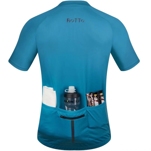 Tricou sport respirabil pentru barbati,  fermoar 1/4, buzunar spate, S [4]