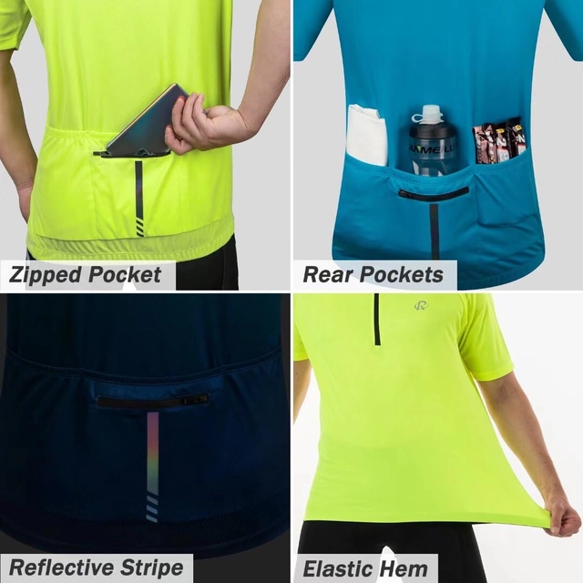 Tricou sport respirabil pentru barbati,  fermoar 1/4, buzunar spate, S [5]