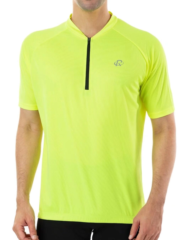 Tricou sport respirabil pentru barbati,  fermoar 1/4, buzunar spate, S [1]