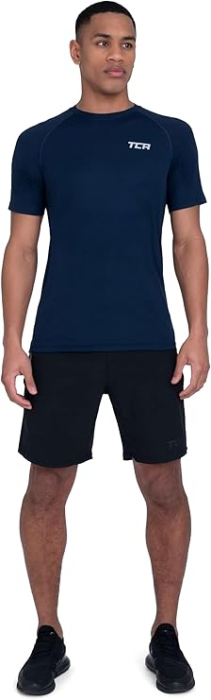 Tricouri sport respirabile pentru barbati, elastice, XL set 2 buc albastru/negru [6]