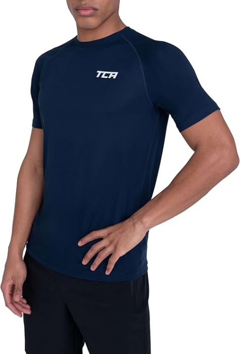 Tricouri sport respirabile pentru barbati, elastice, XL set 2 buc albastru/negru [4]