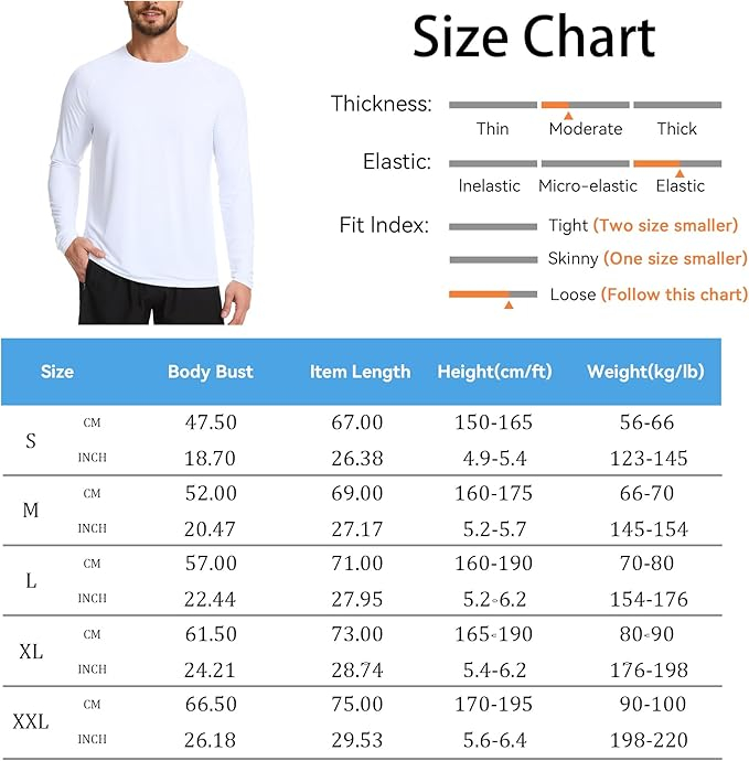 Tricou sport respirabil pentru barbati, cu maneca lunga, elastic, protectie UV, alb 2XL [5]