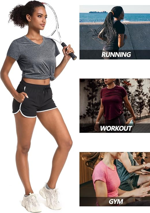 Tricou sport respirabil pentru femei,  Gri XL [5]