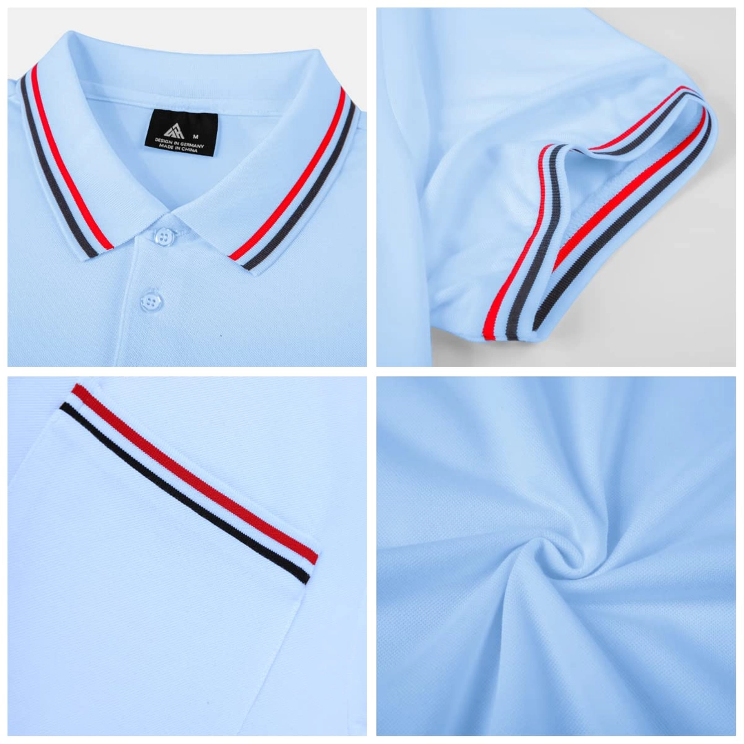 Tricou polo de vara pentru barbati, cu nasturi, albastru 3XL [5]