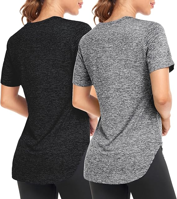 Tricouri de vară pentru femei,  2 buc gri/negru S [2]