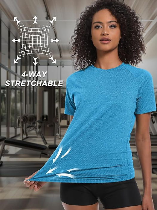 Tricouri sport respirabile, pe corp, mov/negru/albastru, XL, set 3 buc [5]