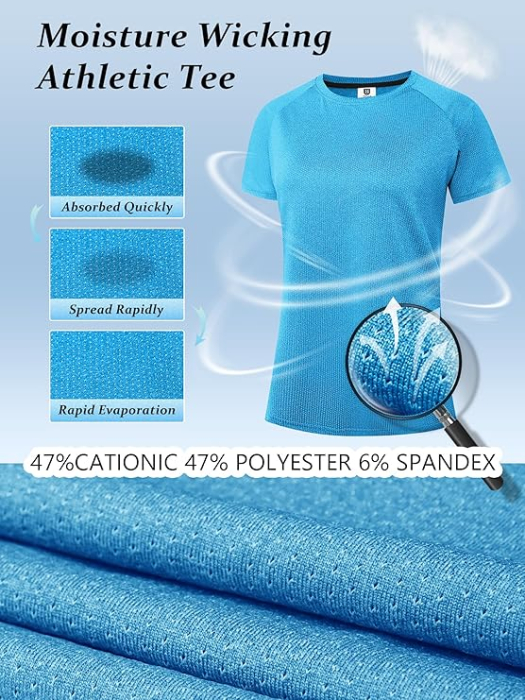 Tricouri sport respirabile, pe corp, mov/negru/albastru, XL, set 3 buc [6]