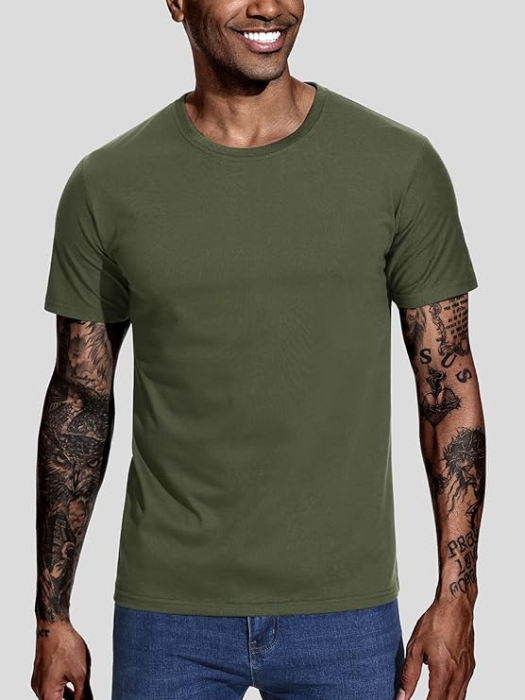 Set 5 tricouri sport respirabile pentru barbati,  Negru/Gri/Bleumarin/Verde/Maro M [3]