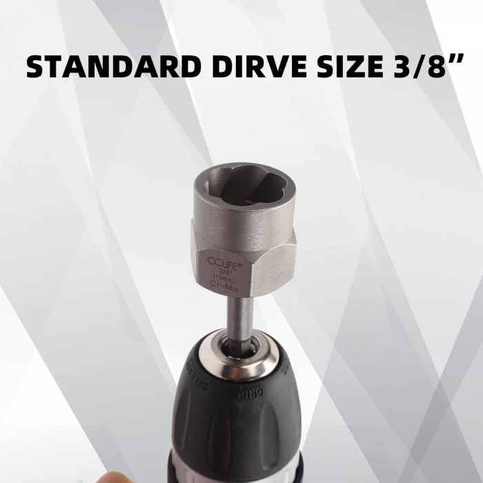 Trusa extractoare 3/8" pentru piulite si suruburi deteriorate 8-19mm 15 piese [8]