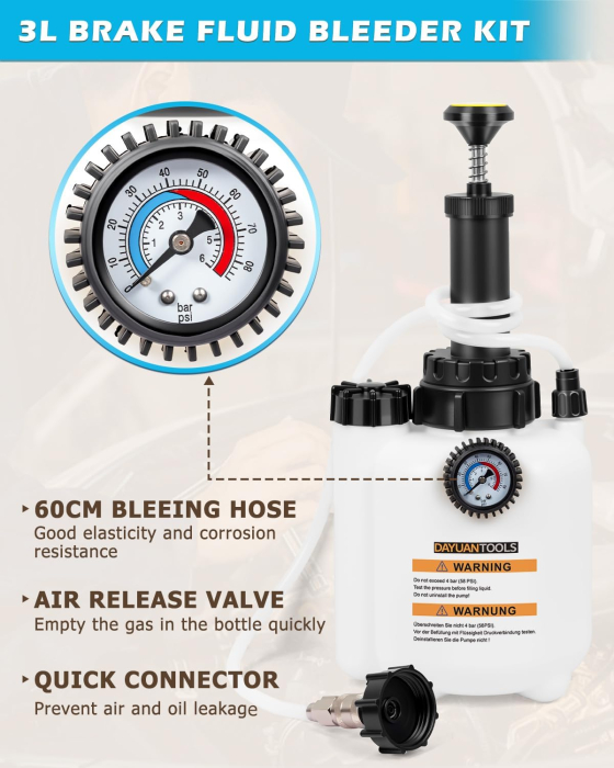 Set de aerisire sistem franare cu pompa manuala 3L [2]