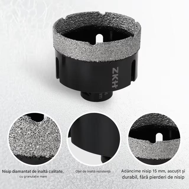 Trusa carote diamantate 6-65 mm + freza diamantata conica, prindere 1 / 4", 9 bucati [4]