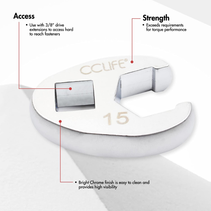 Trusa 10 chei Crowfoot 10-22mm pentru patrat 3/8" pe suport din spuma [4]