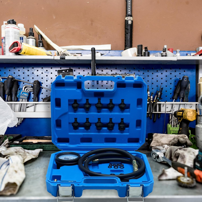 Trusa de verificat presiunea de ulei cu manometru si 10 adaptoare [6]