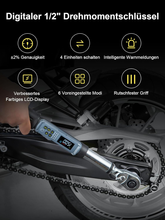 Cheie dinamometrica digitala de precizie 1/4 inci, 1.5-30Nm [2]
