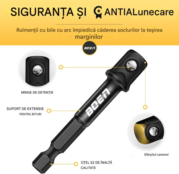 Set 10 adaptoare patrat 3/8 cu bila si hexagon 1/4 [3]