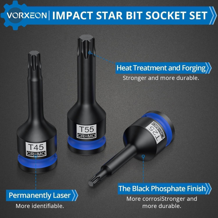 Trusa imbusuri de impact lungi T25 T27 T30 T40 T45 T50 T55 T60 T70 T80 42CRMO 1/2" [4]