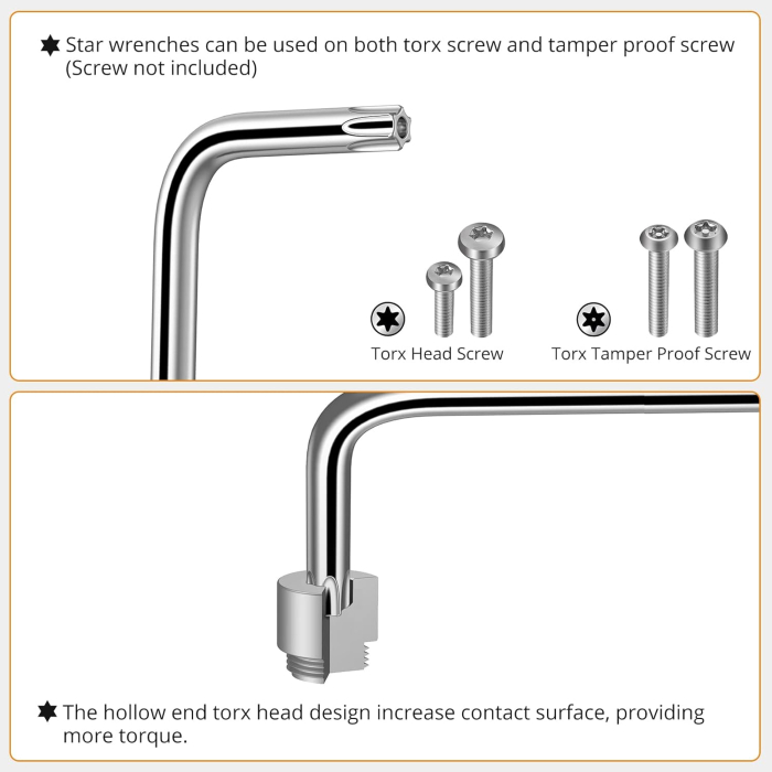 Set 9 bucati imbusuri stea T10 T15 T20 T25 T25 T30 T40 T50 T50, torx-uri din otel-vanadium [3]