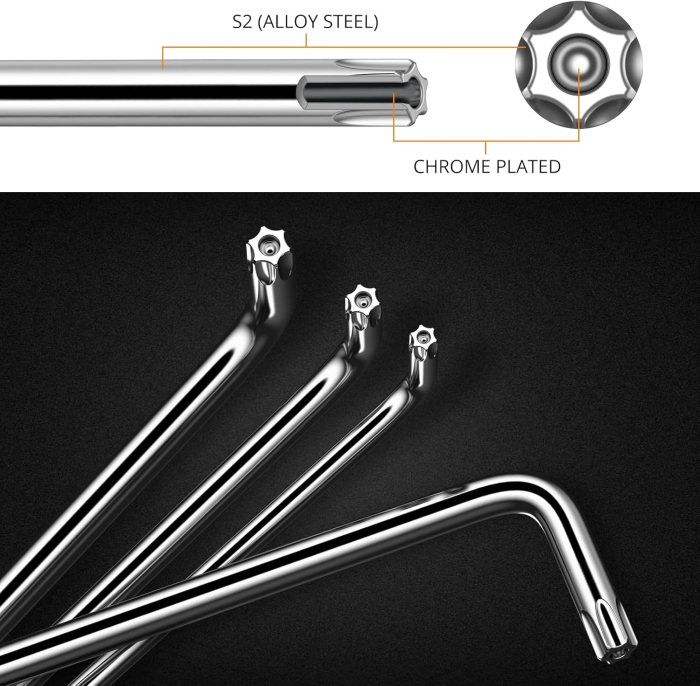 Set 9 bucati imbusuri stea T10 T15 T20 T25 T25 T30 T40 T50 T50, torx-uri din otel-vanadium [4]