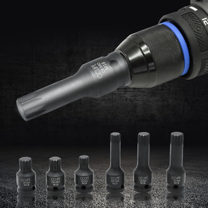 Trusa imbusuri de impact lungi si scurte, slot 1/2", M14, M16, M18 [6]