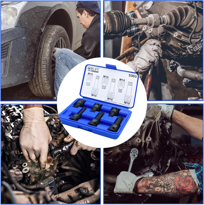 Trusa imbusuri de impact lungi si scurte, slot 1/2", M14, M16, M18 [7]