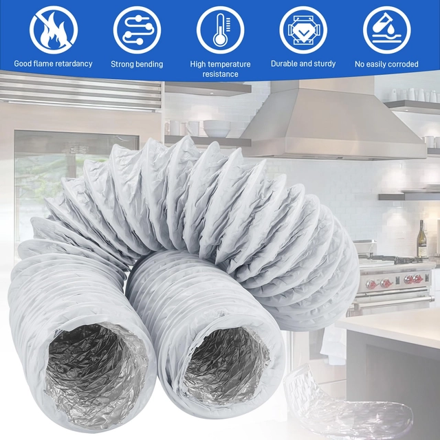 Tub flexibil pentru aer, din arc spiralat si PVC, 100mmx3m [2]