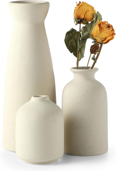 Set de 3 vaze ceramice bej [1]