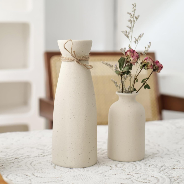 Set de 3 vaze ceramice bej [6]