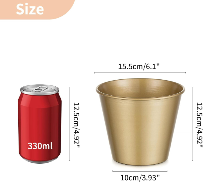 Vaze de flori metalice aurii de 12.5 cm, set  2 bucati [4]