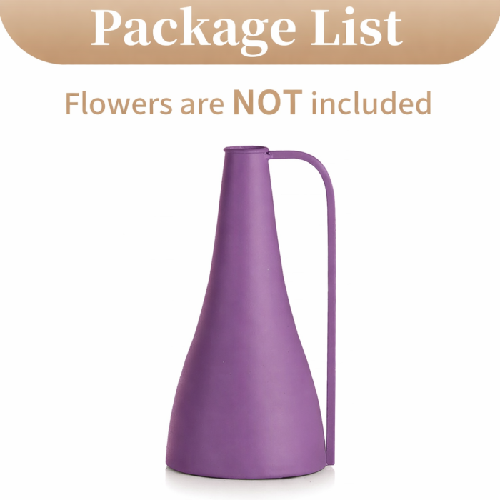 Vaza rustica, din metal, cu maner subtire Mov [3]