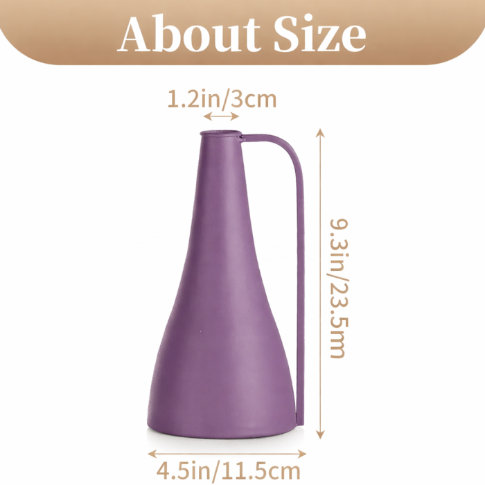 Vaza rustica, din metal, cu maner subtire Mov [4]