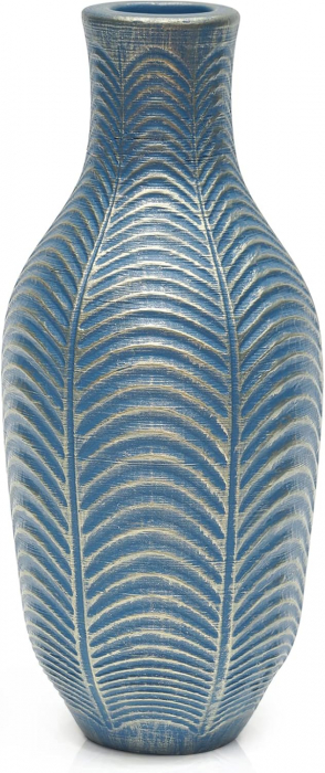 Vaza de flori inalta 27.8 cm, albastra cu model minimalist [1]