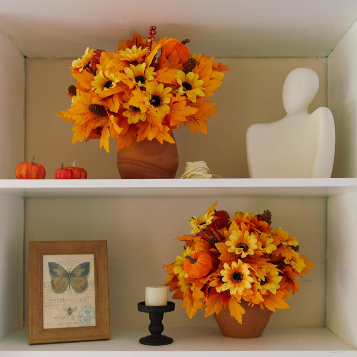 Flori ornamentale artificiale, floarea soarelui, artar, dovleci [7]